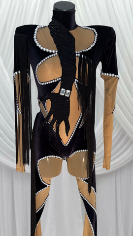 DEMON HAND CATSUIT WITH PEARL DETAIL