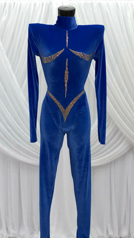 BLUE VELVET CATSUIT