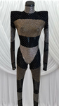 BLACK CATSUIT WITH FULL COVER CRYSTAL