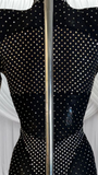 BLACK CATSUIT WITH FULL COVER CRYSTAL