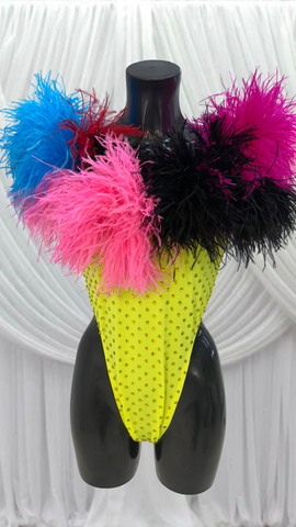 MIXED FEATHER BODYSUIT