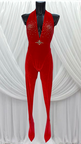 RED VELVET HALTER